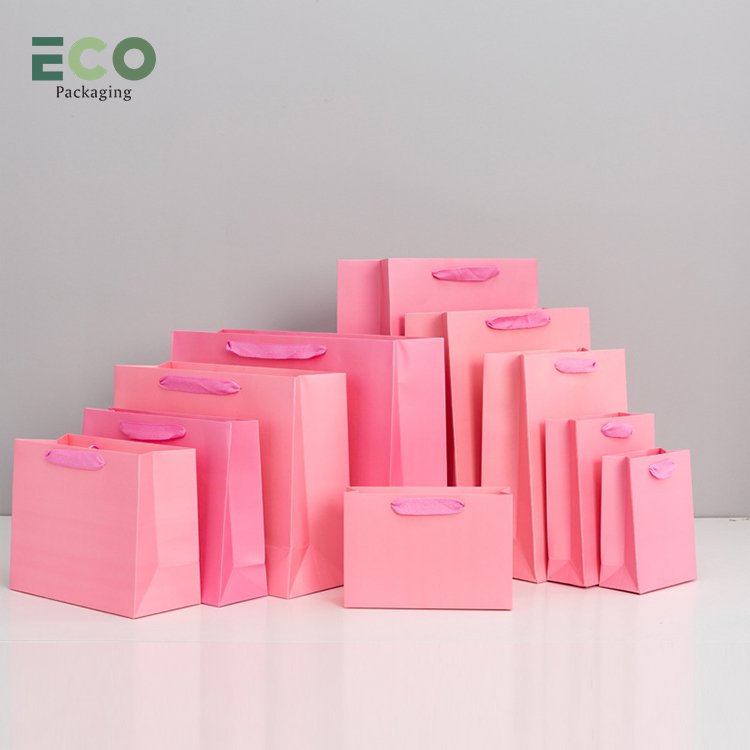 pink paper bags